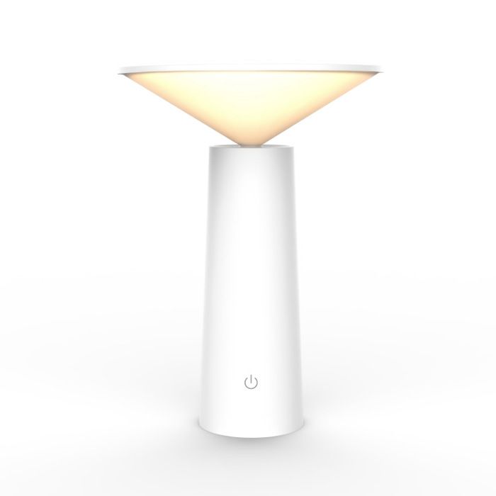 Lampe de bureau rechargeable veilleuse LED conique minimaliste de style nordique lumière douce et agréable pour les yeux.