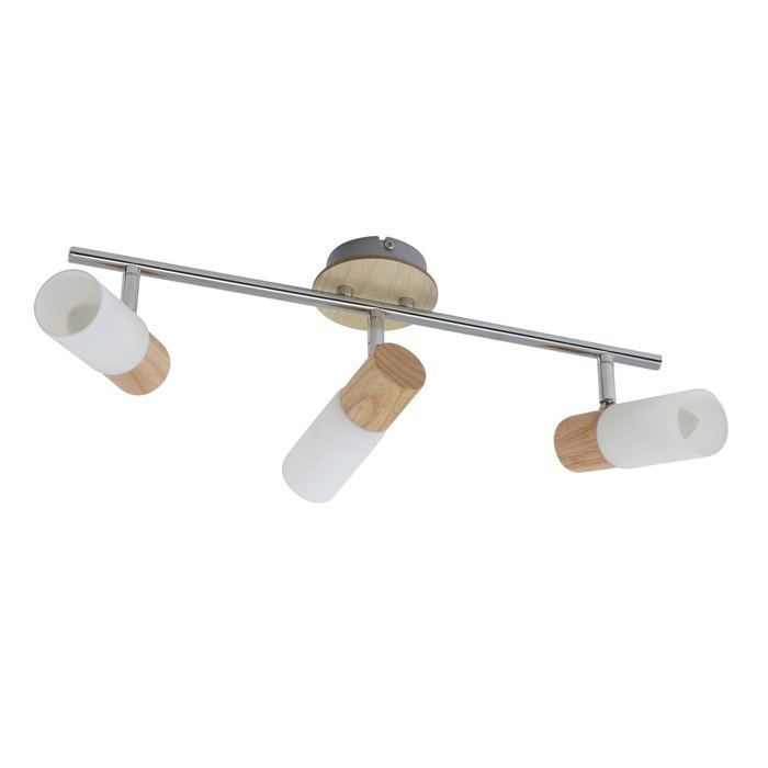 Plafonnier - Lindby - spot de plafond - Bois Verre - 47 x 10 x 18 6 cm - blanc bois Plafonnier - Lindby - spot de plafond - Bois Verre - 47 x 10 x 18 6 cm - blanc bois
