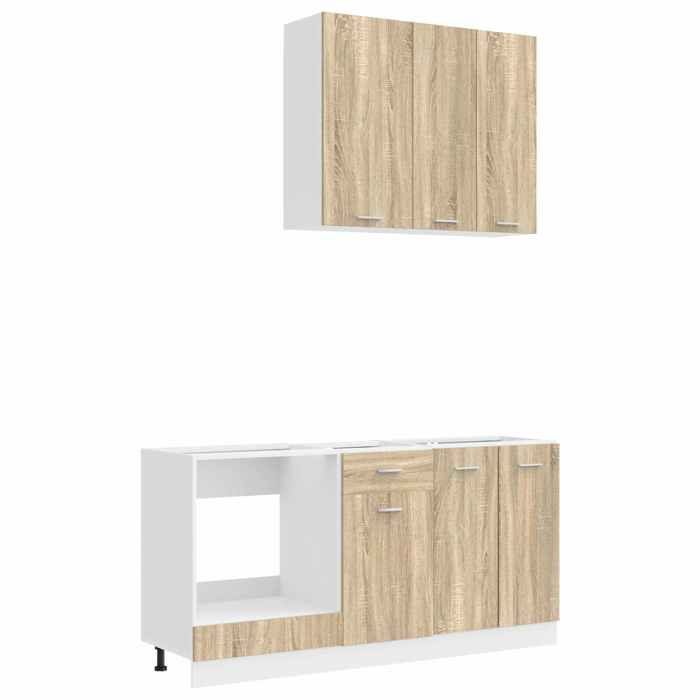 vidaXL Unité de cuisine LYON 5 pc Chêne Sonoma Bois dingénierie 3438221