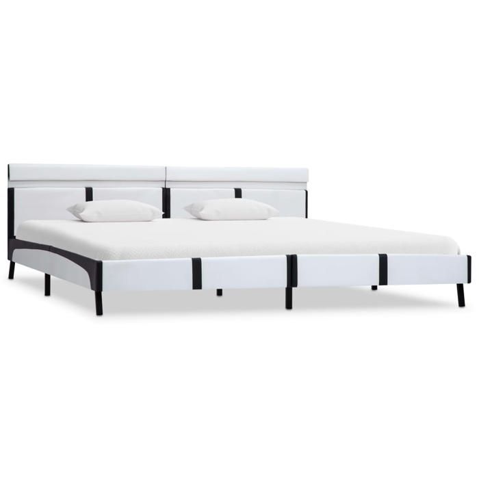 Luxe&Mode Structure de lit avec LED sans matelas blanc 180x200 cm 2 ans garantie LV3594