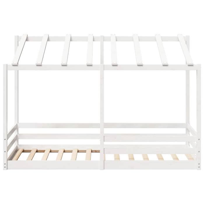 Structure de lit - HAOSHOP - Lit pour enfants sans matelas blanc 100x200 cm bois pin massif&01_117826