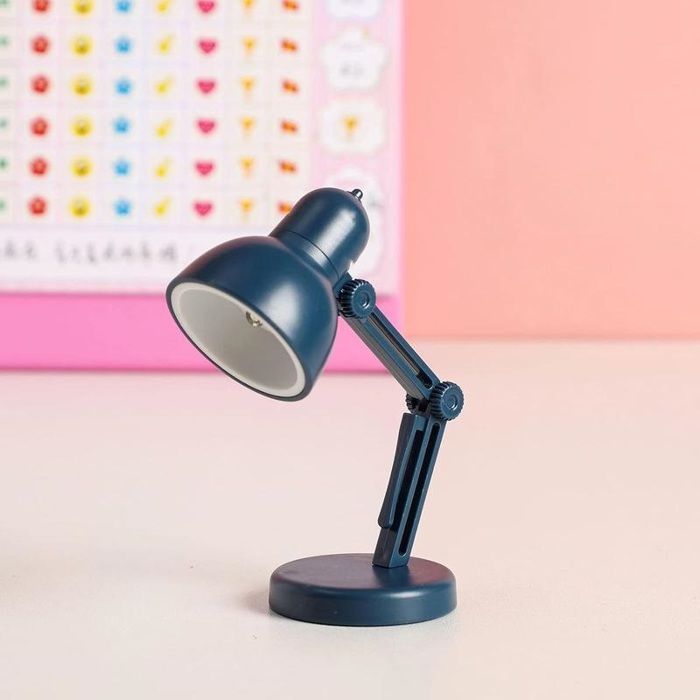 Lampe robot rétro bleue en métal style industriel décoration créative pour bureau chevet