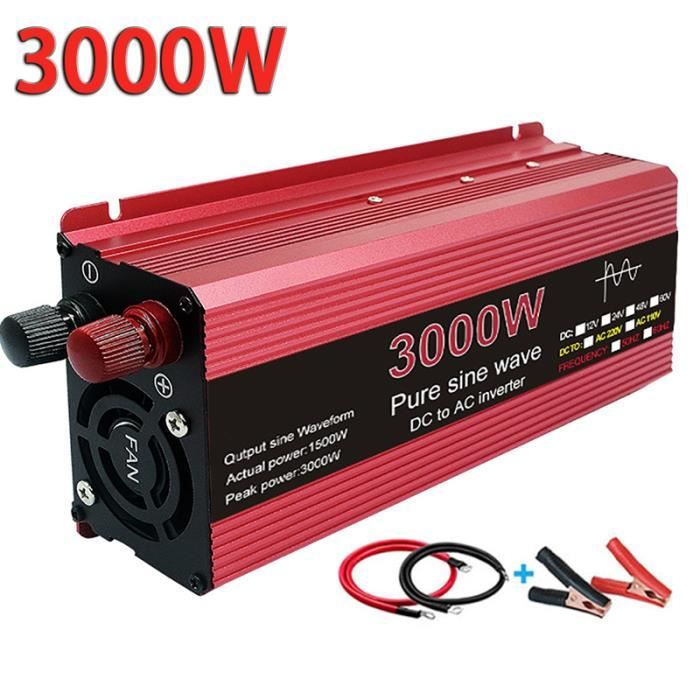 Onduleur 1000W Onde Sinusoïdale Modifiée - 12V/24V Vers 220V - Pour Voiture, Camping, Solaire - Protection Intégrée