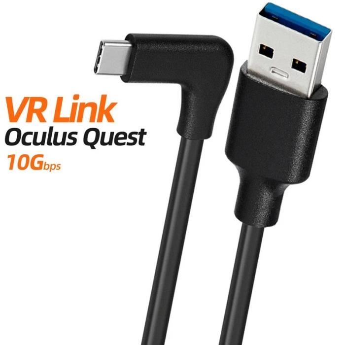 SZZCNOX Câble Charge Plat Oculus Quest 2 - Remplacement Connexion VR Lunettes Réparation Accessoire Intégré