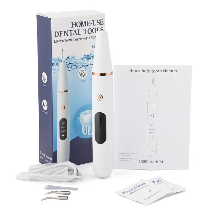 Détartreur Dentaire Ultrasonique - Pour Enlever Le Tartre à La Maison, Kit Complet Et Facile D'utilisation