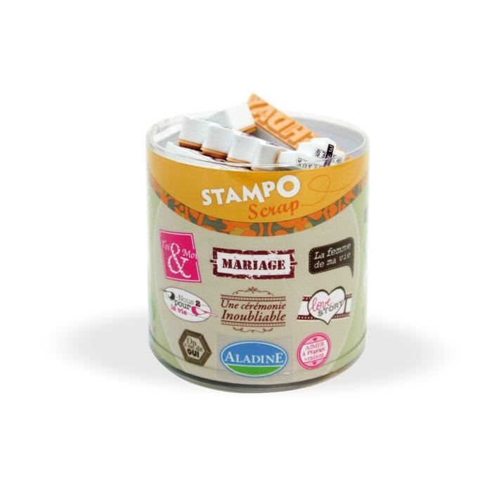 Set Timbri Scrapbooking Matrimonio Aladine - 31 Timbri Floreali Con Inchiostro Nero - Foto 3