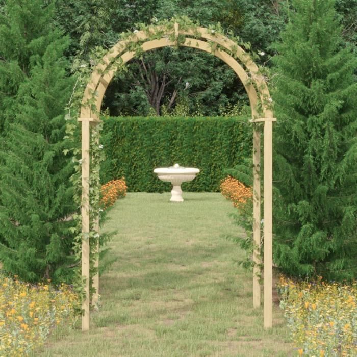 Arche de jardin en bois - ATYHAO - Chez WU - Blanc - 141x97x243 cm - Bois de pin massif imprégné