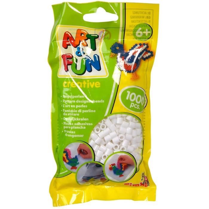 Homgaty Lot de 1000 grandes perles repasser de 10 mm - Taille XL - Avec plaques - 10 motifs - Papier repasser - 10 couleurs vives - Perles XL - Kit créatif pour enfants à partir de 3 ans