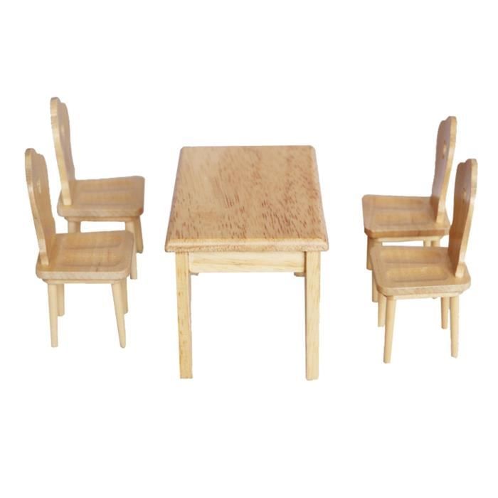 Ensemble de Meubles de Salle à Manger Miniature en Bois pour Maison de
