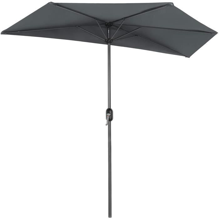 Parasol De Jardin Diamètre 3 M Ombrelle Protection Upf 50 Toile Polyester Octogonale Inclinable Manivelle Balcon Terrasse Pi