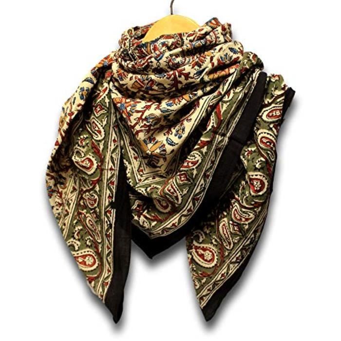 Femme Double Bordure Guépard imprimé cou Wrap Tête Écharpe Femme Double Bordure Guépard imprimé cou Wrap Tête Écharpe