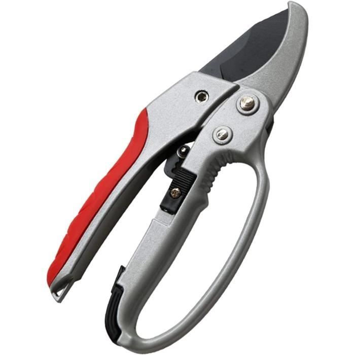 Lot 2 Sécateurs De Jardin – Lames Acier Inox, 19 Cm Et 17,5 Cm (angle), Verrouillage Latéral