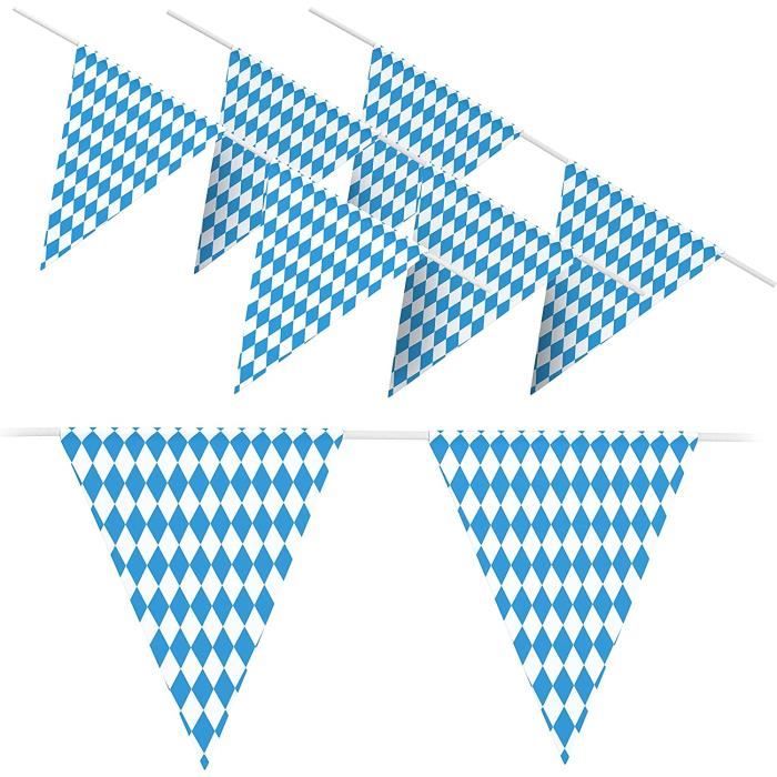 Guirlande De 30 Fanions Drapeau Grec - Longueur Totale 10 M, Tissu Polyester - Pour Fête, Décoration Intérieure/extérieure