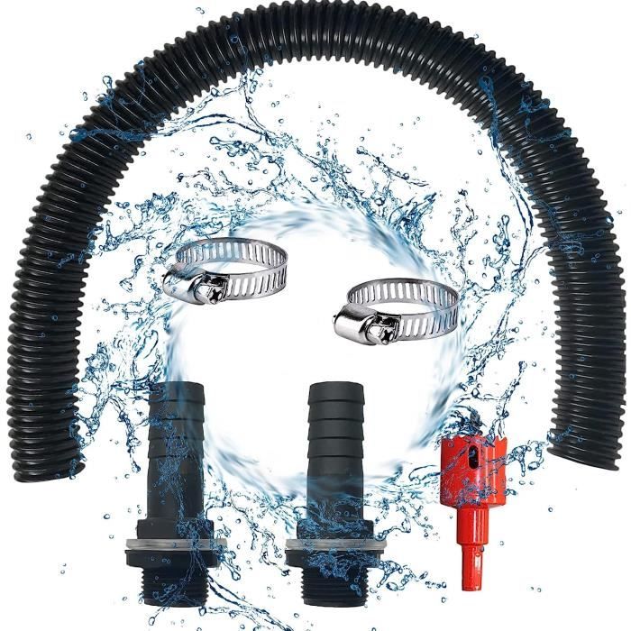 Kit Raccordement Citerne Pluie - Tuyau 50cm + Raccords 25mm - Connexion Réservoirs Eau - Anti-fuite