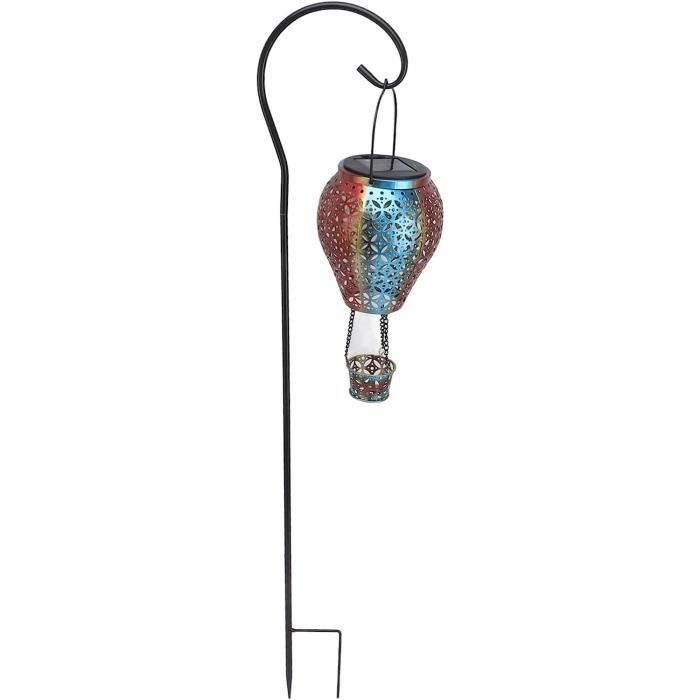 lanterne solaire en métal pour décoration de patio - noir - style contemporain - design - énergie solaire