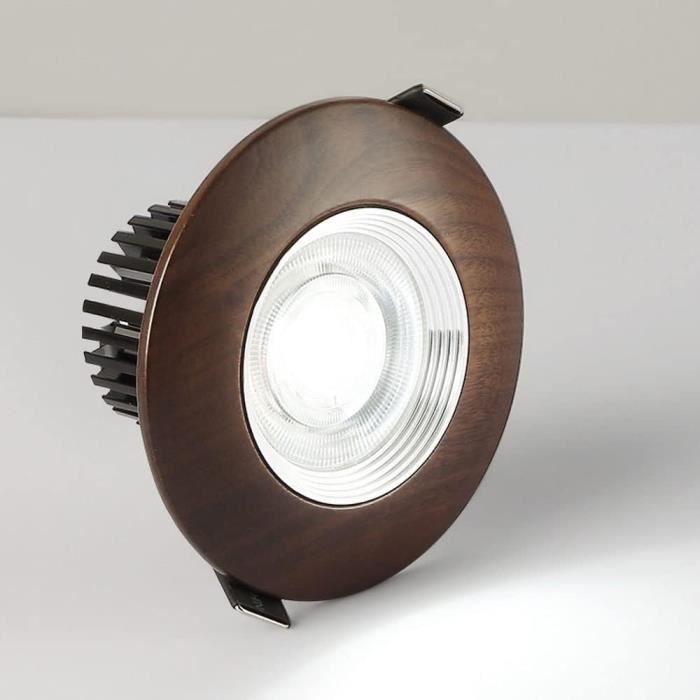 Spot Encastré Led 5W Plafonnier en Noyer - Éclairage encastré ...