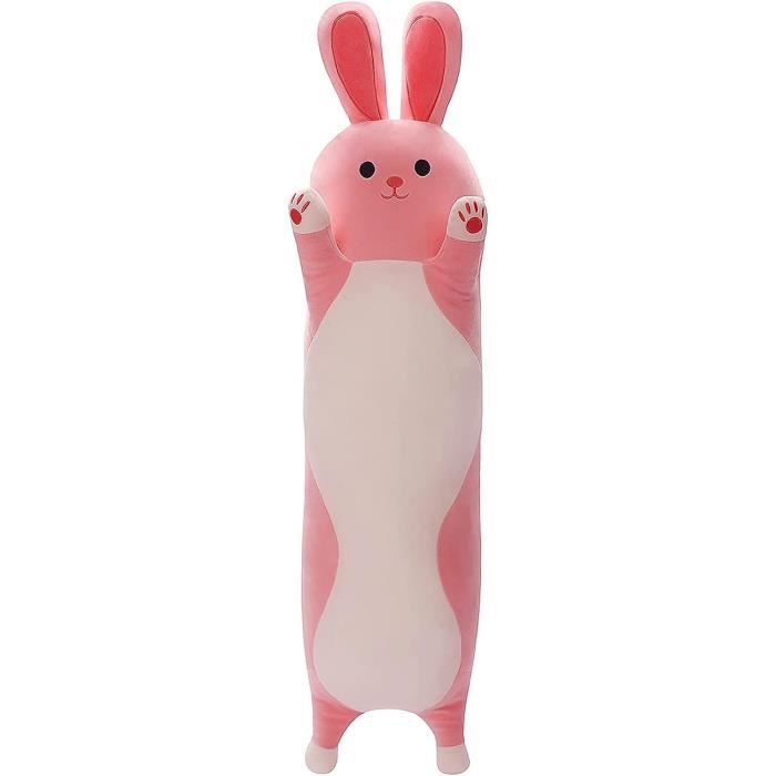 SNOWOLF Oreiller Peluche Lapin Long 50 Cm - Doudou Géant Mignon Lapin Rose, Ultra-Doux Pour Câlins Et Déco