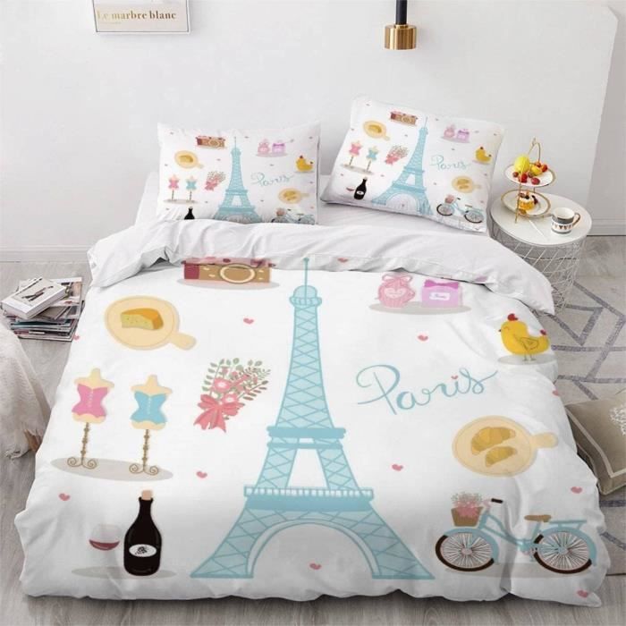 Parure Enfant 100% Polyester Housse De Couette Football 140x200cm - Parure Lit Enfant Microfibre Parure Microfibre 140x200cm