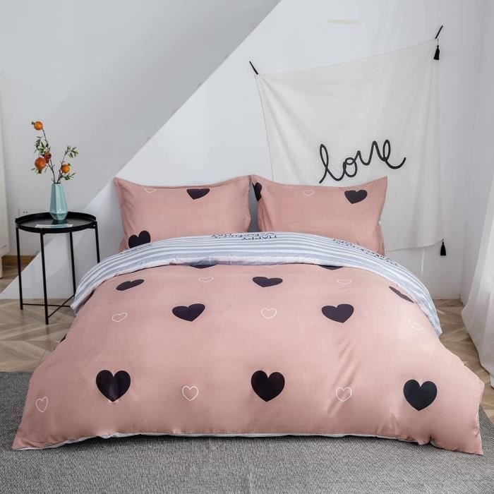 Parure De Lit Personnalisée Avec Votre Photo Ou Texte - Housse De Couette + 2 Taies - Polyester Doux - Toutes Tailles