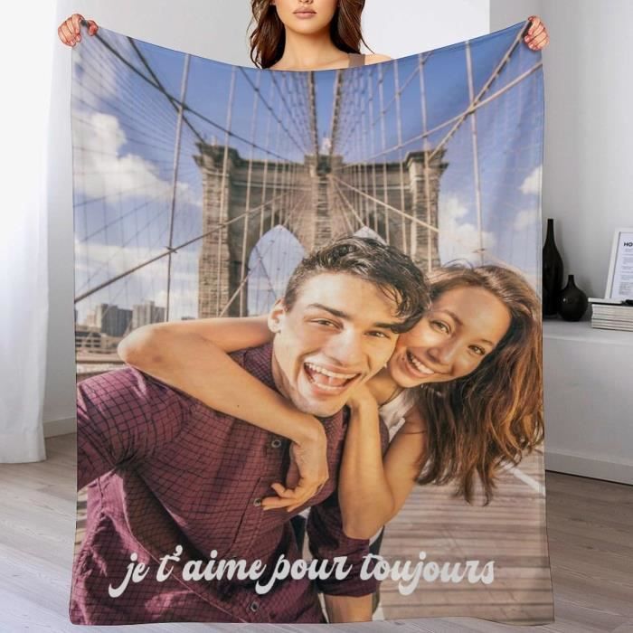 Couverture Texte Personnalisée Plaid Photo Personnalisé Créez