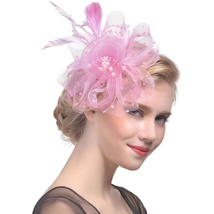 Bibi Bandeau Vintage Argenté Pour Femme Avec Voile Et Plumes - Chapeau Fascinator Pour Mariage, Fêtes Et Cérémonies