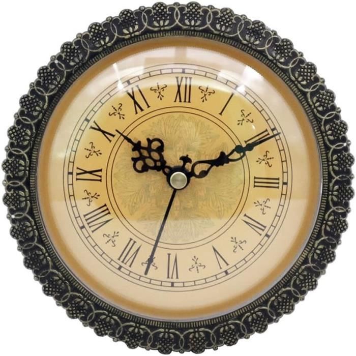 Insert D'horloge à Quartz 65 Mm Doré Avec Chiffres Romains - Mouvement De Remplacement Pour Horloge DIY Ou Réparation - Cadran Blanc, Verre Transparent