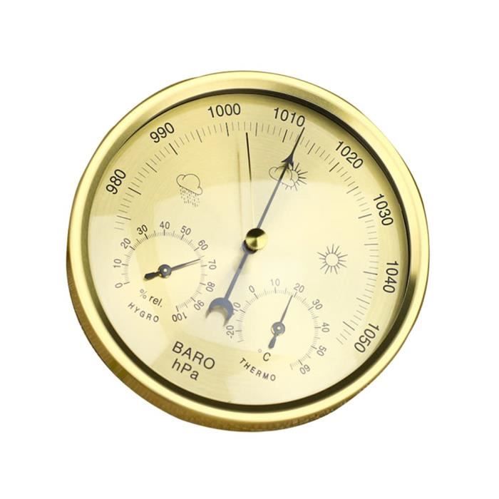 BIlinli Station Météo 3 En 1 Baromètre Thermomètre Hygromètre 72mm - Prévisions Météo Murale