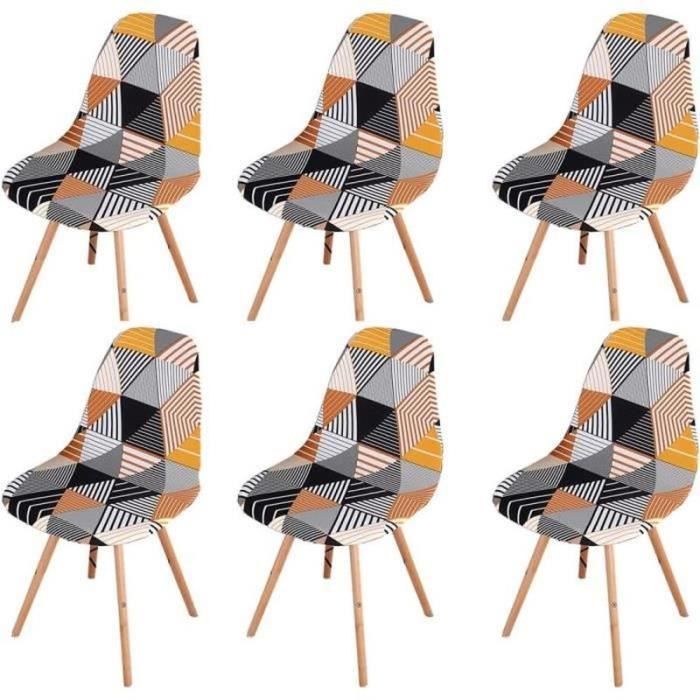 Housse de Chaise Scandinaves Lot de 6 Extensible Housse de Chaise de Salle à Manger Universelle Couverture de Chaise sans