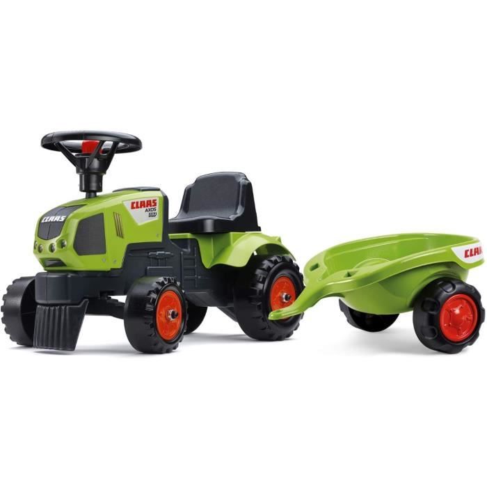 Falk – Porteur Tracteur Claas Avec Remorque Et Outils – Dès 12 Mois – Fabriqué En France – Personnalisable