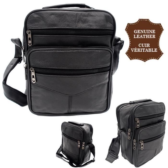 SAC SACOCHE BANDOULIERE GRAND MODELE HOMME CUIR VERITABLE ...