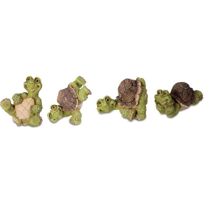 Lot De 4 Figurine Statuette Tortue Rigolote Cdiscount Maison