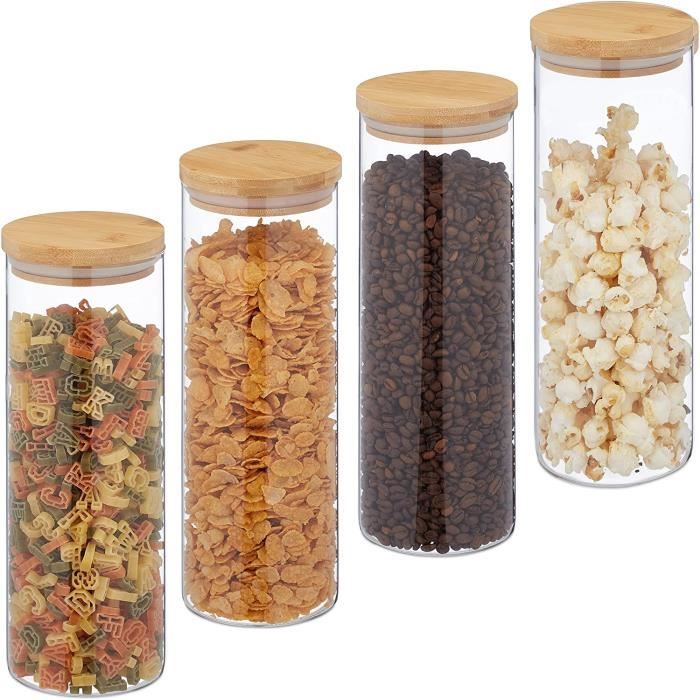 Lot De 4 Bocaux En Verre Borosilicate UHAPEER 710 Ml - Hermétiques, Micro-ondable, Lave-vaisselle - Pour Meal Prep, Salades, Soupes - 7