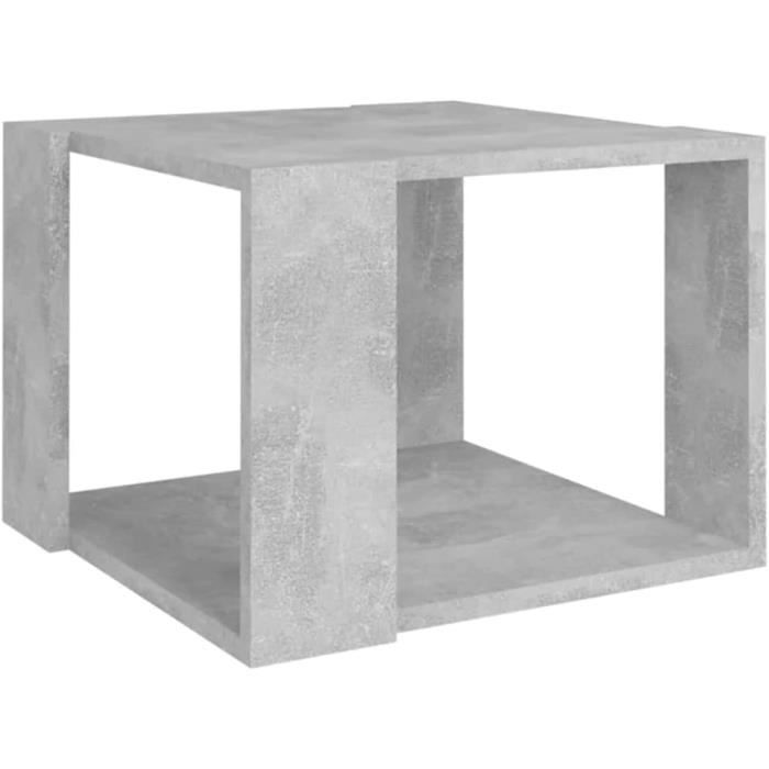 LIWI-Table Basse Table dAppoint Table de Canapé Bout de Canapé Meuble de Salle de Séjour Salon Gris Béton 40x40x30 cm Bois d[755]