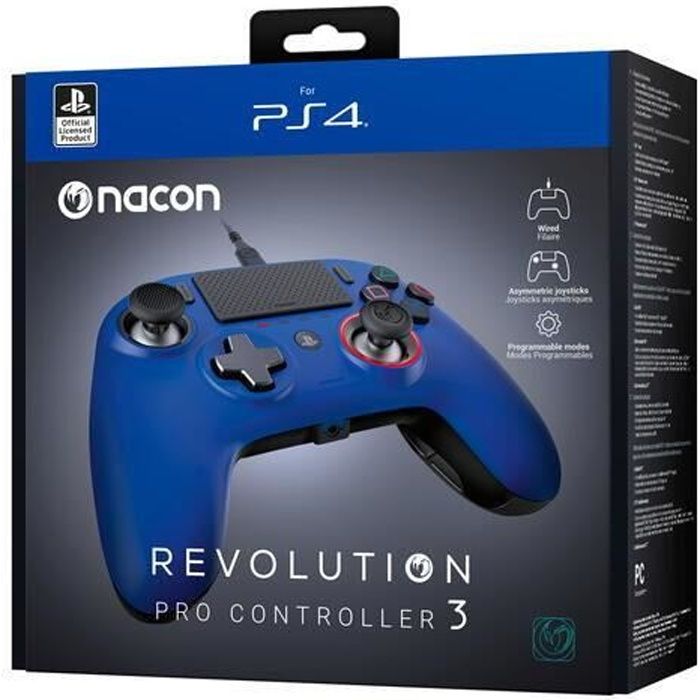 Manette de jeu - Micromania-Zing - Revolution Pro Controller 3 - Filaire - Vibration - Bleu