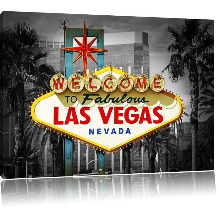 Toile imprimé Las Vegas Inscriveznoir / blanc, complètement encadrées