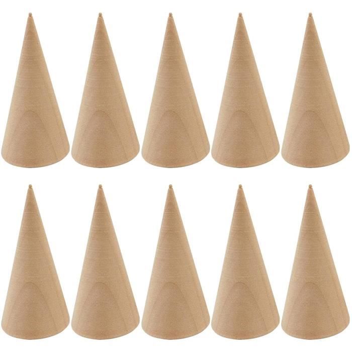 Lot De 12 Présentoirs à Bagues En Bois Naturel - Cône 2.9x5cm - Parfait Pour Vitrine Bijouterie Et Rangement