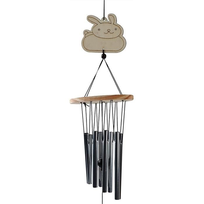 Support De Carillon à Vent Avec Base En Bois - Support Métallique Multifonction Pour Jardin, Terrasse Et Intérieur