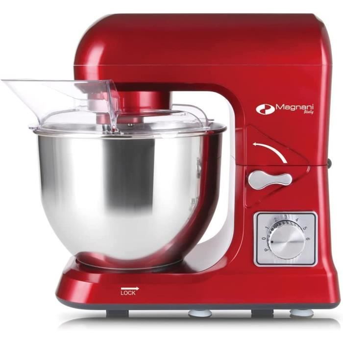 MAGNANI Robot Patissier Rouge, Robot Cuisine Multifonctions, Batteur