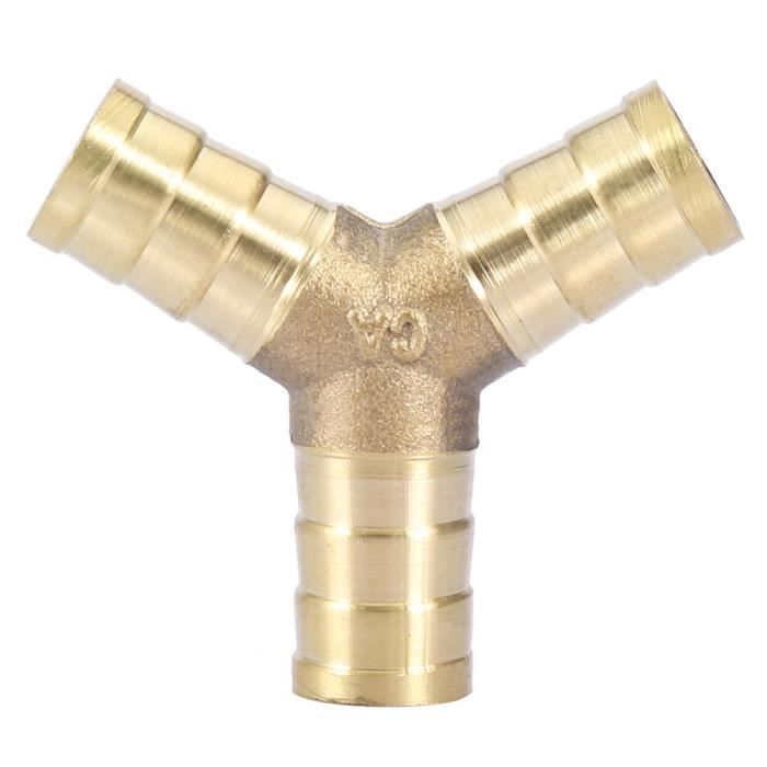 Raccord En T Laiton 3 Voies - Diamètre 8mm (6mm Selon Desc.) - Pour Tuyau Air, Eau, Gaz, Huile, Carburant