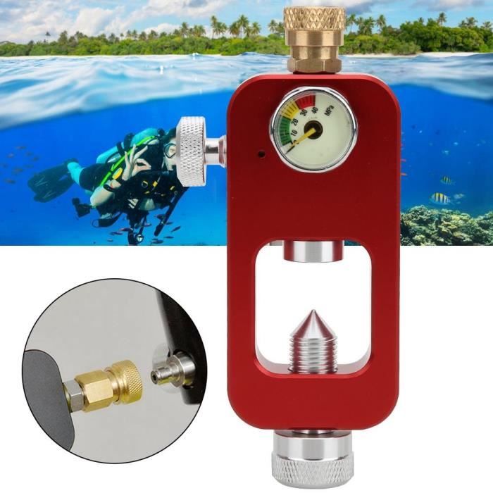 Adaptateur Plongée Portable DEDEPU Métal - Grande à Petite Bouteille 8mm Avec Tube Sangle - Doré