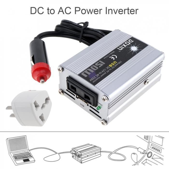 Convertisseur 12V 220V Inverseur Voiture USB - Chargeur Puissance Avec Protection