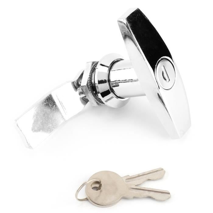 Serrure En T Camion Kit Clés - Poignée Pliante Acier Inoxydable Pour Boîte à Outils Remorque