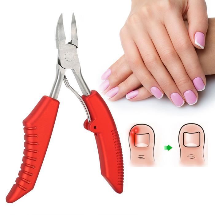 Cuque® Coupe-orteils Ciseaux à Cuticules des Ongles Pinces de Coupe-Ongles Épais pour Orteils Incarnés Outil de Pédicure(Rouge