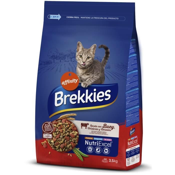Brekkies Excel Croquettes pour chat Excel au buf, aux légumes et aux céréales | 3.5 KG