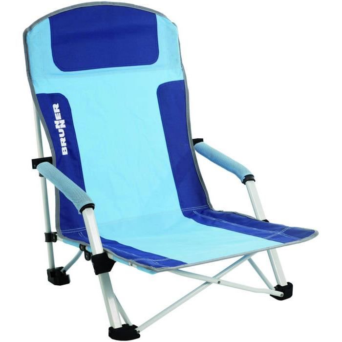 Chaise de plage - BRUNNER - Bula - Pliable - Accoudoirs - Pieds larges