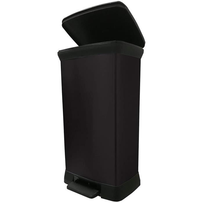 CURVER Poubelle Rectangulaire A Pedale Decobin 50L Fermeture Douce 