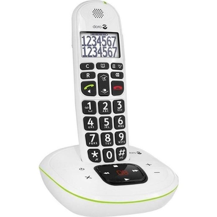 Téléphone sans fil Doro PhoneEasy® 115 avec répondeur Blanc