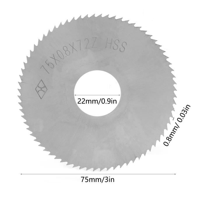 Lame de Scie Circulaire 63mm (2-1/2) Diamètre 1.5mm Épais 72 Dent, M35 Cobalt Haute Vitesse