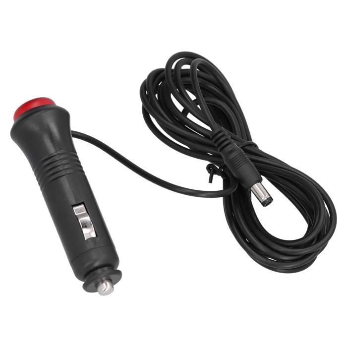 DC Double 5.5x2.1mm Allume-Cigare Adaptateur avec Interrupteur, 12V/24V Alimentation Câble 2.1