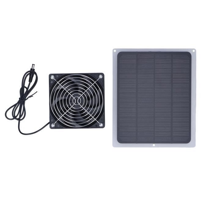 Ventilateur Solaire 6W Étanché IP65 Avec Filet De Protection Bimétallique – Ventilation Efficace Pour Poulailler, Serre, Grenier, Toit & Cabane